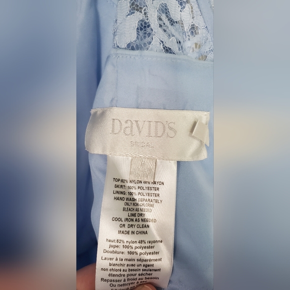 David's Bridal Size 8 Light Blue Bridesmaid Dress - Picture 6 of 6